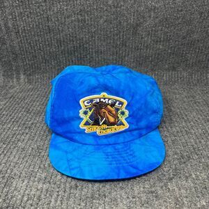 Vintage 90s Camel Joe Cool Tobacco Cigarettes SnapBack Trucker Blue Tie Dye